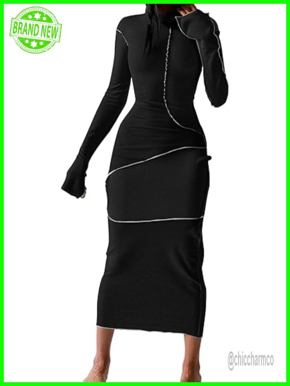 Long Sleeve Bodycon Hoodie Dress Maxi Casual Sweatshirt Dress